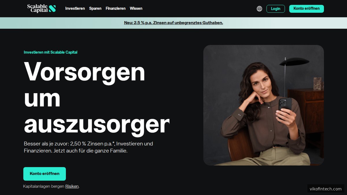 Scalable Capital – Startseite mit Informationen zum neuen Altersvorsorgedepot