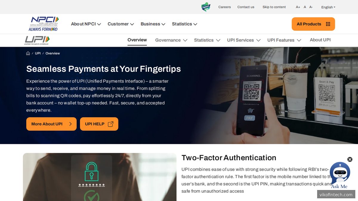 Screenshot of www.npci.org.in homepage page