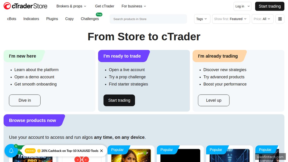 cTrader – Handelsplattform mit offener REST-API für Drittanbieter-Integrationen