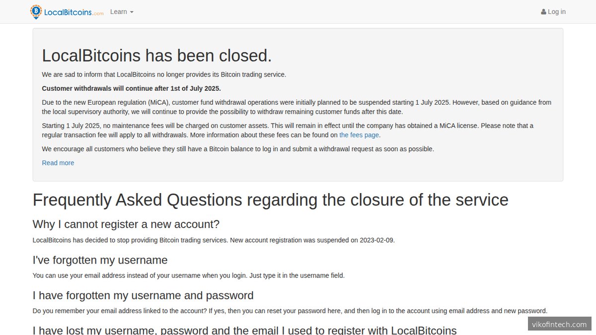 Startseite von LocalBitcoins – P2P-Plattform für den direkten Bitcoin-Handel zwischen Privatpersonen