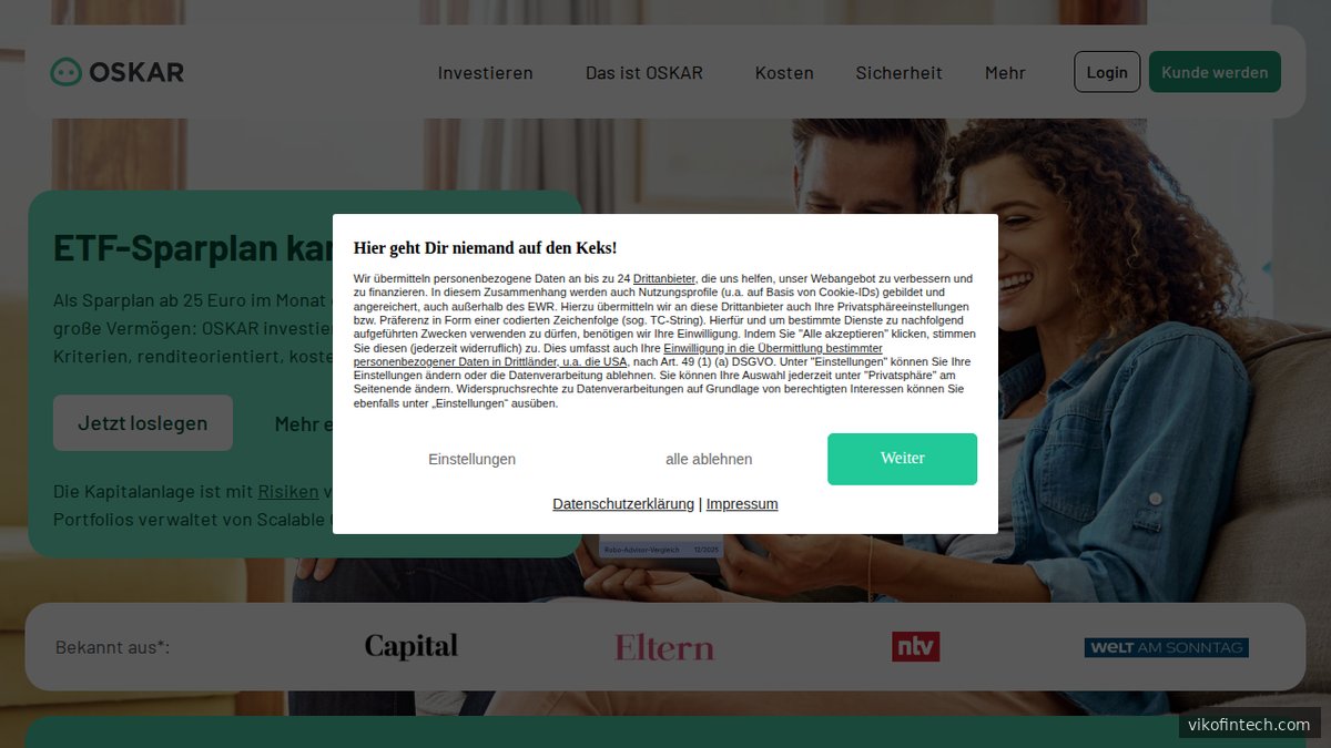 Screenshot of www.oskar.de homepage page