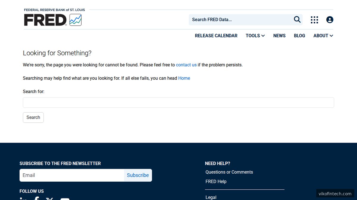 Screenshot of fred.stlouisfed.org features page