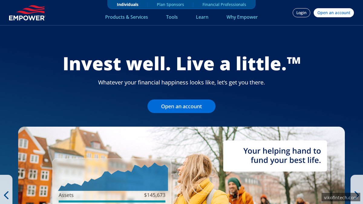 Screenshot der Personal Capital Features-Seite mit Übersicht der angebotenen Funktionen für Investoren