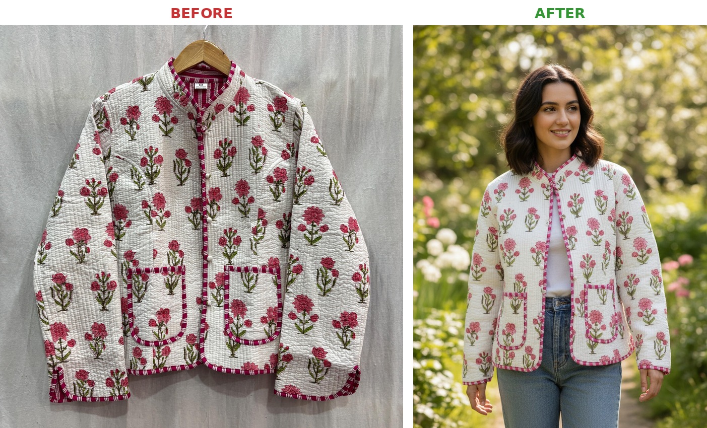 Before and after comparison